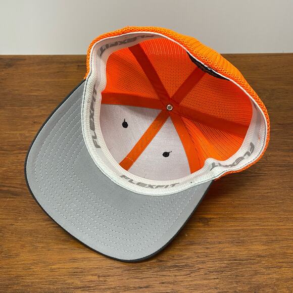 Toyota Adventure Outfitters Hexagon Patch Blaze Orange Mesh Flexfit Yupoong NWOT - Picture 6 of 8